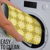 Yellow Hawaiian Quilt Bathroom Set Hawaii Pineapple Monstera Palaka Motifs - Polynesian Pride