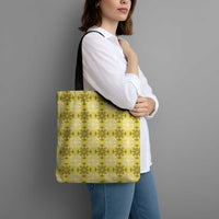 Yellow Hawaiian Quilt Tote Bag Hawaii Pineapple Monstera Palaka Motifs - Polynesian Pride