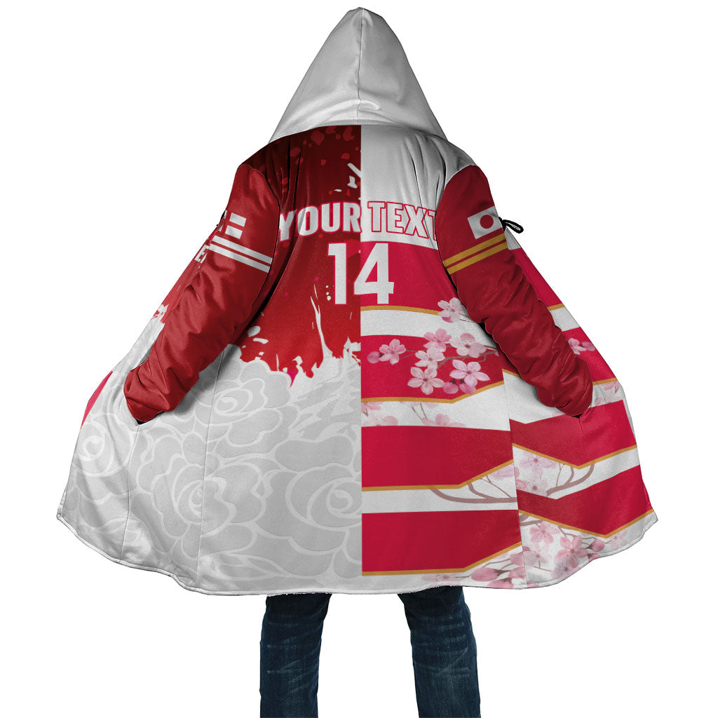 Japan and England Rugby Custom Cloak Brave Blossoms Red Roses Together LT14 Unisex Red - Polynesian Pride
