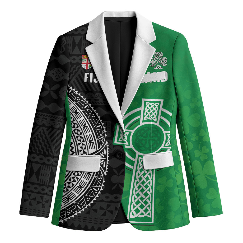 Fiji and Ireland Rugby Custom Blazer Flying Fijian Irish Shamrocks Together