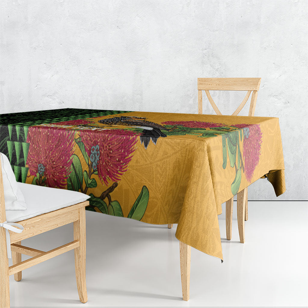 Personalized Hawaii Akohekohe Ohia Lehua Tablecloth Crested Honeycreeper Kakau Hawaiian Pattern LT14 - Polynesian Pride