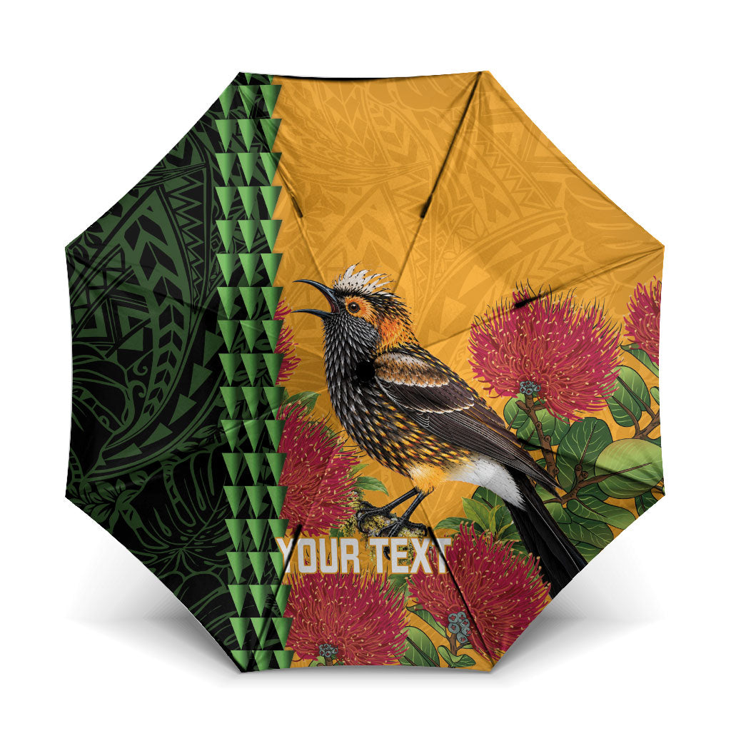 Personalized Hawaii Akohekohe Ohia Lehua Umbrella Crested Honeycreeper Kakau Hawaiian Pattern