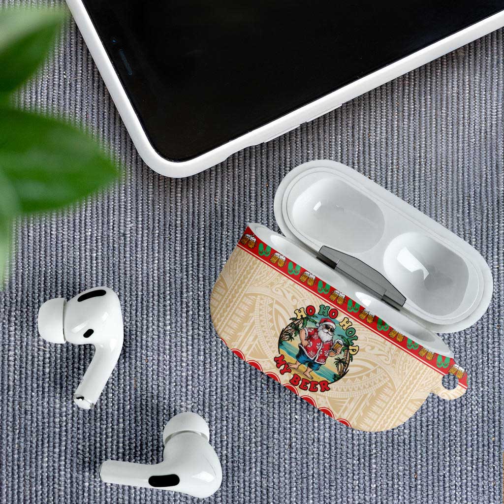 Mele Kalikimaka Hawaii AirPods Case Funny Beer-Loving Santa Hawaiian Tropical - Polynesian Pride