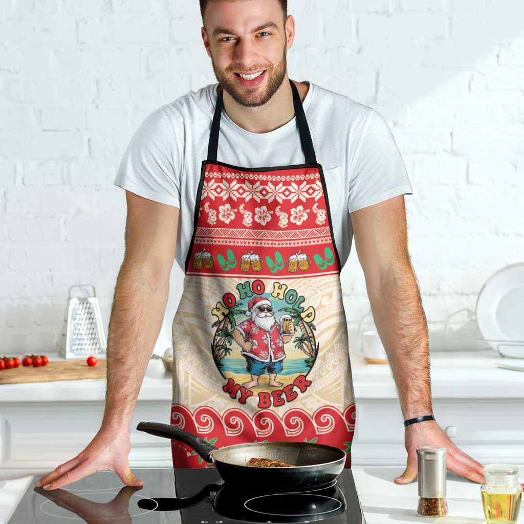 Mele Kalikimaka Hawaii Apron Funny Beer-Loving Santa Hawaiian Tropical - Polynesian Pride