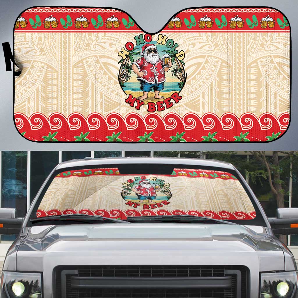 Mele Kalikimaka Hawaii Auto Sun Shade Funny Beer-Loving Santa Hawaiian Tropical - Polynesian Pride