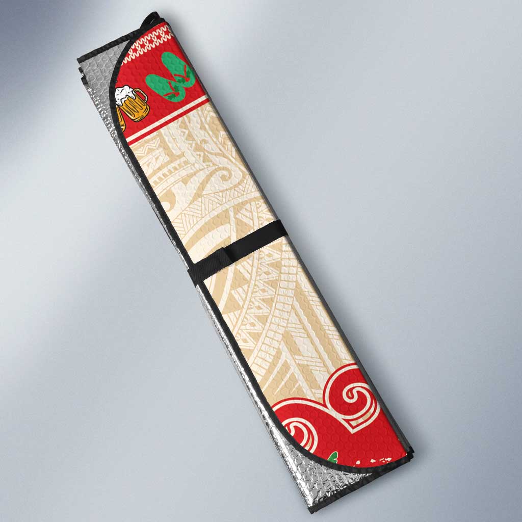 Mele Kalikimaka Hawaii Auto Sun Shade Funny Beer-Loving Santa Hawaiian Tropical - Polynesian Pride