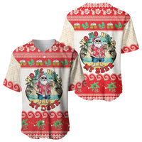 Mele Kalikimaka Hawaii Baseball Jersey Funny Beer-Loving Santa Hawaiian Tropical LT14 - Polynesian Pride