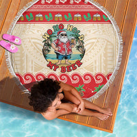 Mele Kalikimaka Hawaii Beach Blanket Funny Beer-Loving Santa Hawaiian Tropical - Polynesian Pride