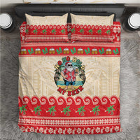 Mele Kalikimaka Hawaii Bedding Set Funny Beer-Loving Santa Hawaiian Tropical - Polynesian Pride