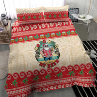 Mele Kalikimaka Hawaii Bedding Set Funny Beer-Loving Santa Hawaiian Tropical - Polynesian Pride