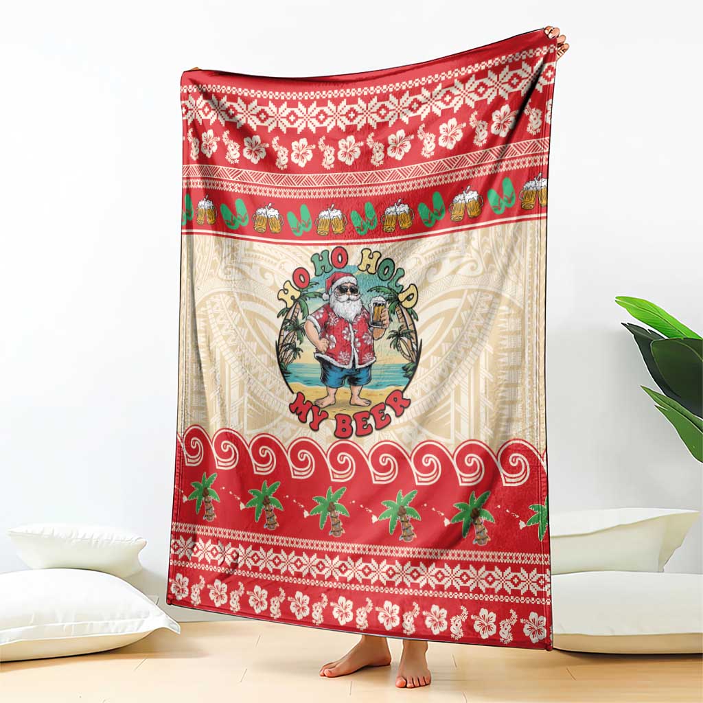 Mele Kalikimaka Hawaii Blanket Funny Beer-Loving Santa Hawaiian Tropical - Polynesian Pride