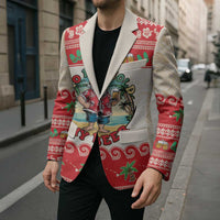 Mele Kalikimaka Hawaii Blazer Funny Beer-Loving Santa Hawaiian Tropical - Polynesian Pride