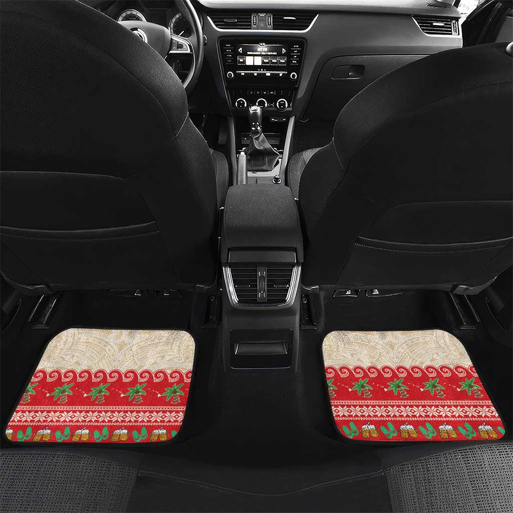 Mele Kalikimaka Hawaii Car Mats Funny Beer-Loving Santa Hawaiian Tropical - Polynesian Pride