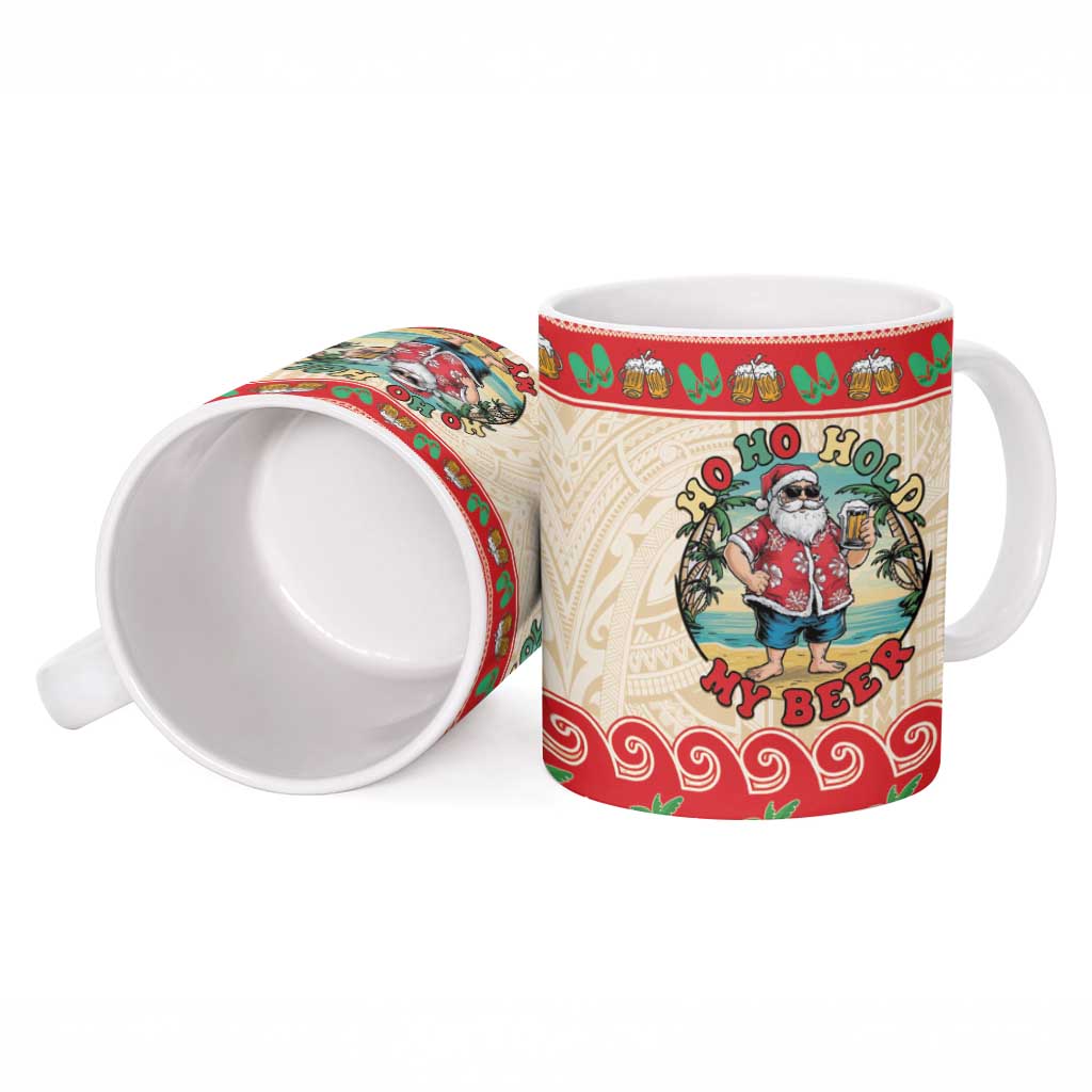 Mele Kalikimaka Hawaii Ceramic Mug Funny Beer-Loving Santa Hawaiian Tropical LT14 - Polynesian Pride