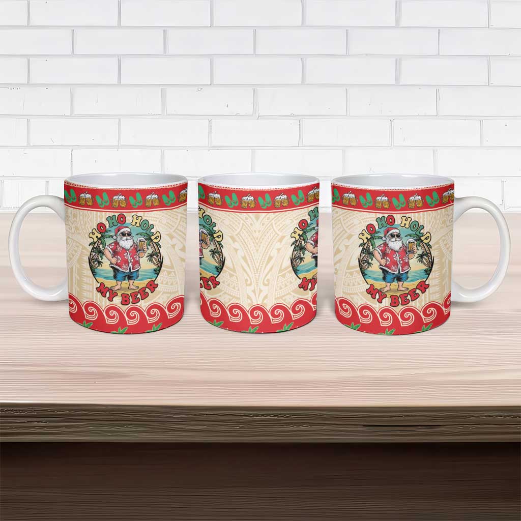 Mele Kalikimaka Hawaii Ceramic Mug Funny Beer-Loving Santa Hawaiian Tropical LT14 - Polynesian Pride
