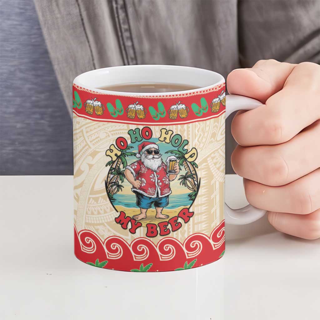 Mele Kalikimaka Hawaii Ceramic Mug Funny Beer-Loving Santa Hawaiian Tropical LT14 - Polynesian Pride