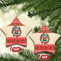 Mele Kalikimaka Hawaii Ceramic Ornament Funny Beer-Loving Santa Hawaiian Tropical - Polynesian Pride