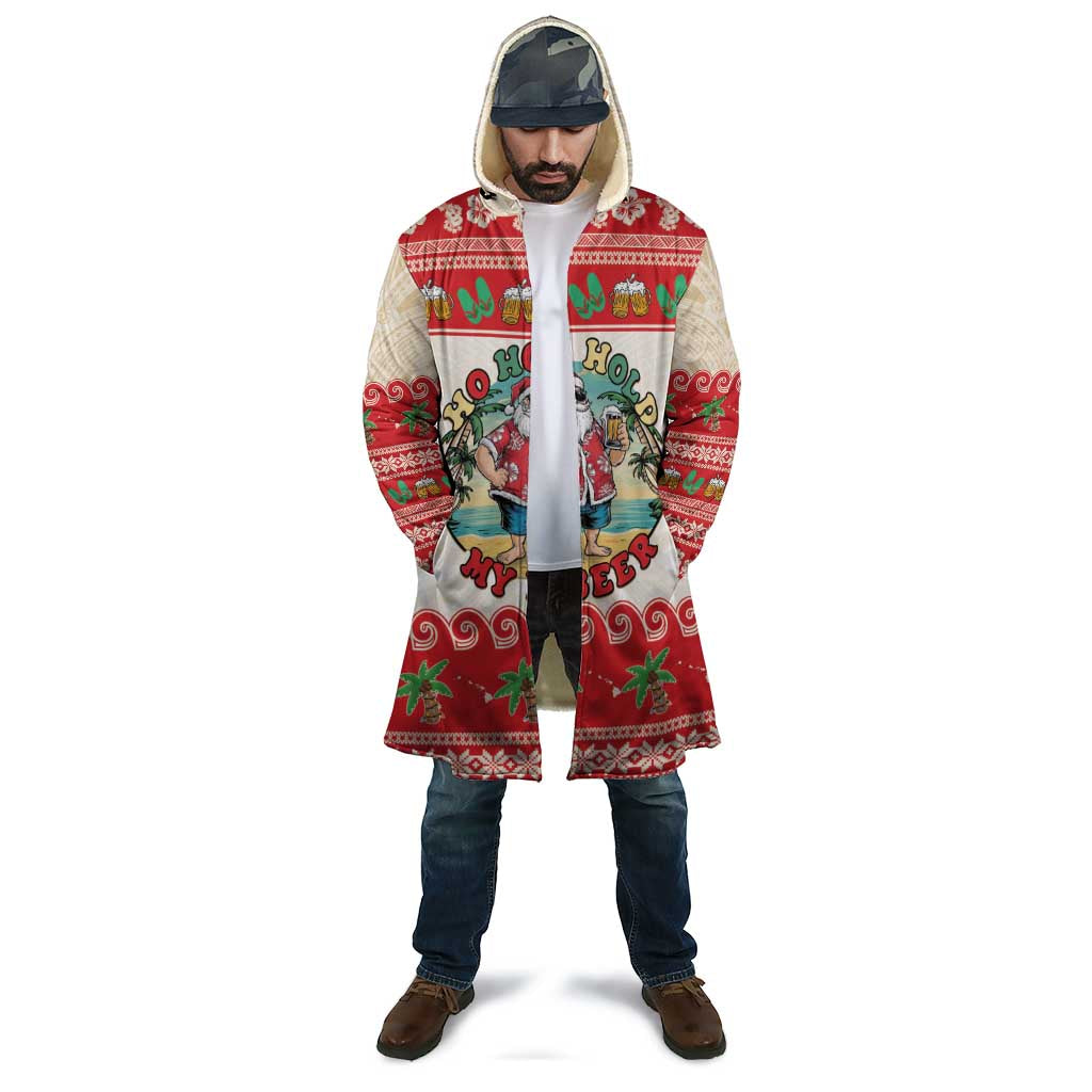 Mele Kalikimaka Hawaii Cloak Funny Beer-Loving Santa Hawaiian Tropical LT14 - Polynesian Pride