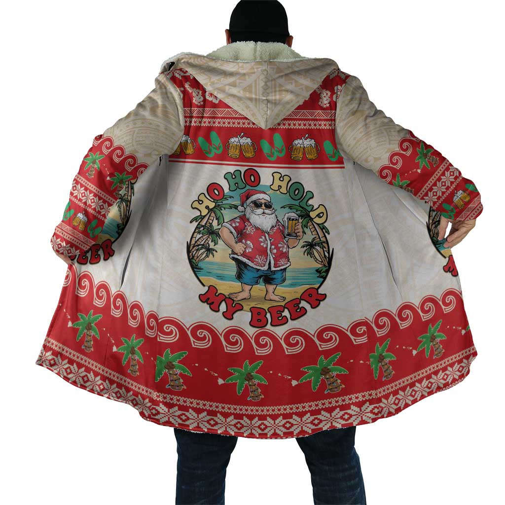 Mele Kalikimaka Hawaii Cloak Funny Beer-Loving Santa Hawaiian Tropical LT14 - Polynesian Pride