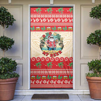 Mele Kalikimaka Hawaii Door Cover Funny Beer-Loving Santa Hawaiian Tropical LT14 Red - Polynesian Pride