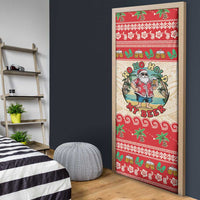 Mele Kalikimaka Hawaii Door Cover Funny Beer-Loving Santa Hawaiian Tropical LT14 - Polynesian Pride