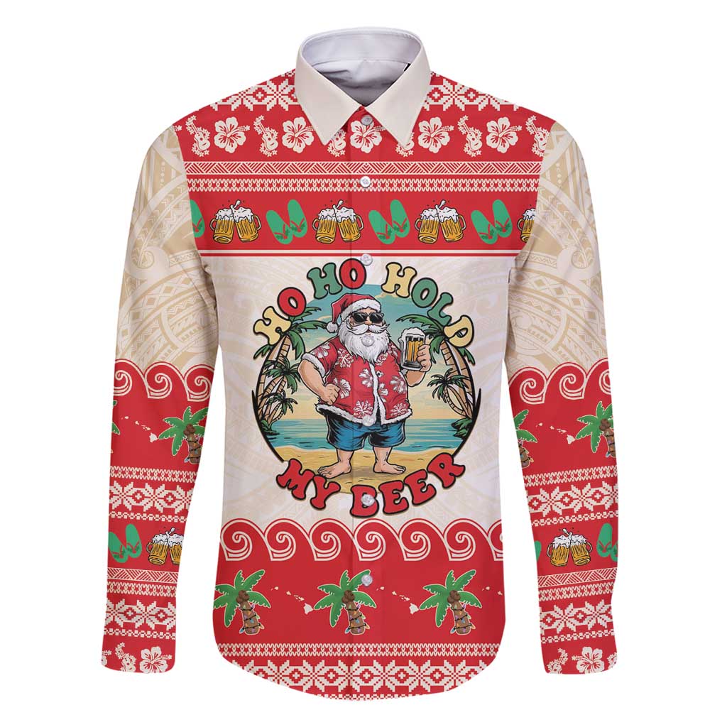 Mele Kalikimaka Hawaii Family Matching Mermaid Dress and Hawaiian Shirt Funny Beer-Loving Santa Hawaiian Tropical - Polynesian Pride