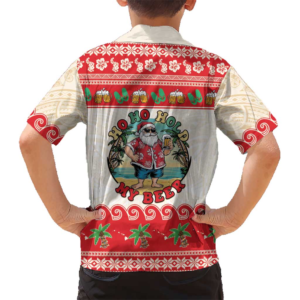 Mele Kalikimaka Hawaii Family Matching Puletasi and Hawaiian Shirt Funny Beer-Loving Santa Hawaiian Tropical - Polynesian Pride