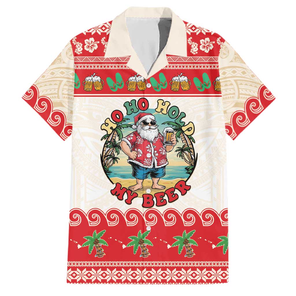 Mele Kalikimaka Hawaii Family Matching Puletasi and Hawaiian Shirt Funny Beer-Loving Santa Hawaiian Tropical - Polynesian Pride