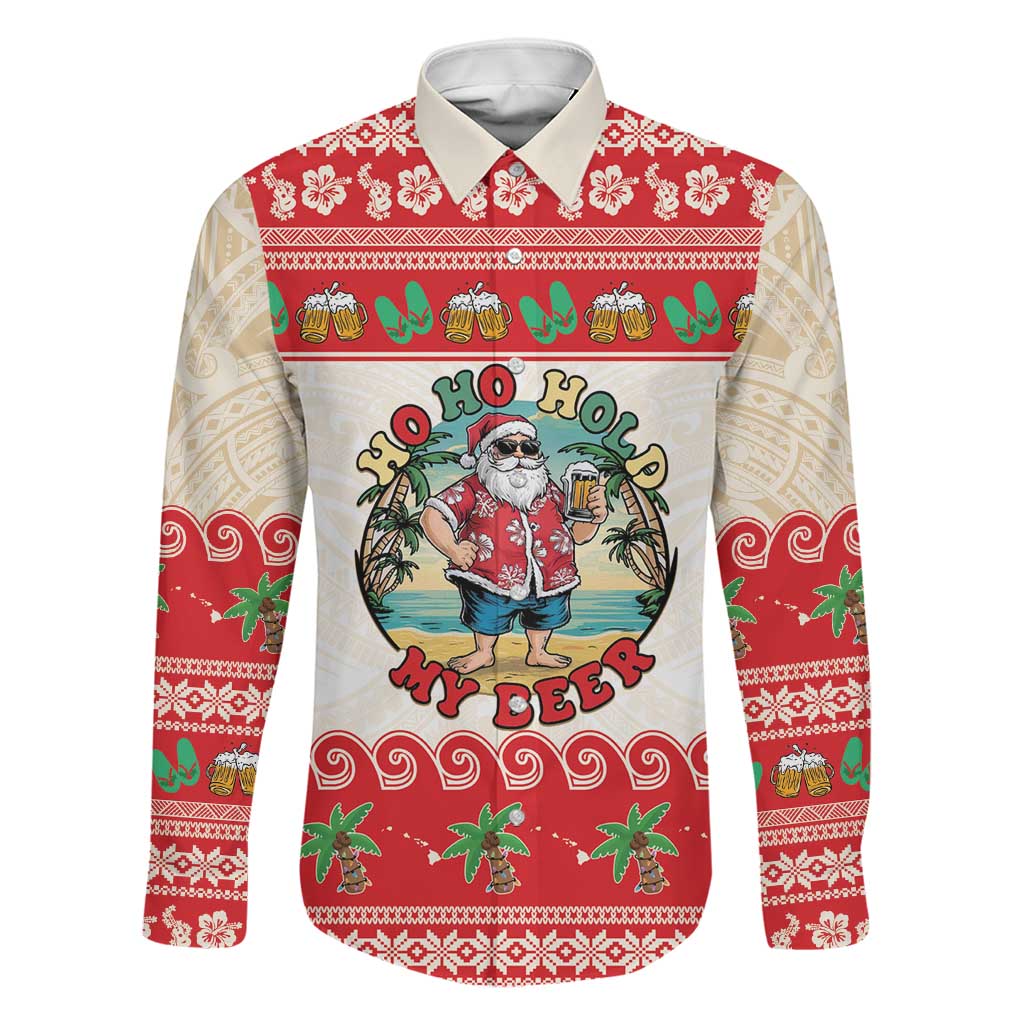 Mele Kalikimaka Hawaii Family Matching Puletasi and Hawaiian Shirt Funny Beer-Loving Santa Hawaiian Tropical - Polynesian Pride
