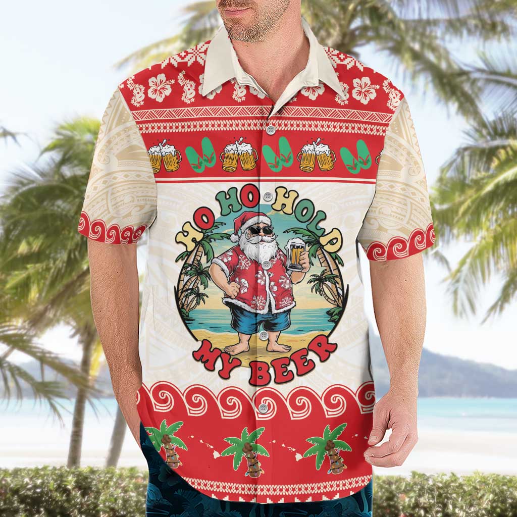 Mele Kalikimaka Hawaii Hawaiian Shirt Funny Beer-Loving Santa Hawaiian Tropical - Polynesian Pride