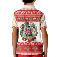Mele Kalikimaka Hawaii Kid Polo Shirt Funny Beer-Loving Santa Hawaiian Tropical - Polynesian Pride