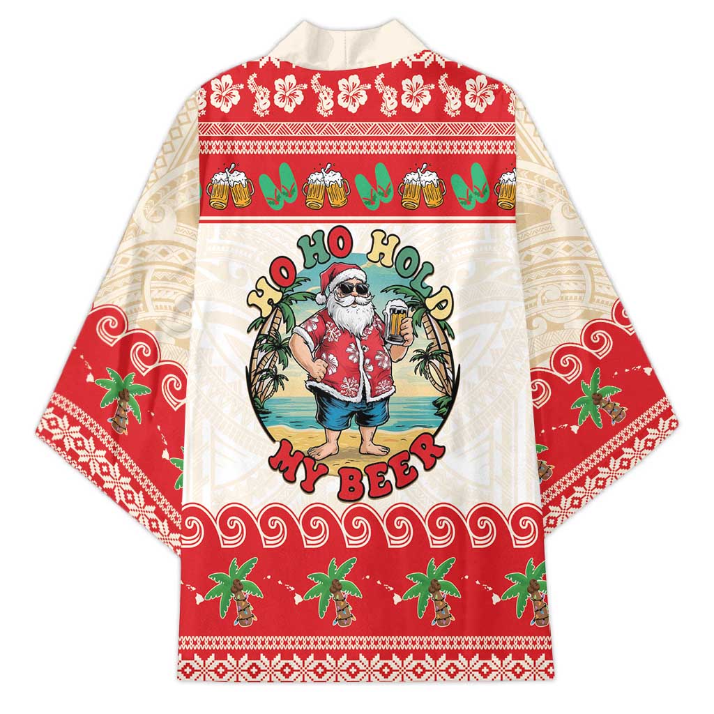 Mele Kalikimaka Hawaii Kimono Funny Beer-Loving Santa Hawaiian Tropical - Polynesian Pride