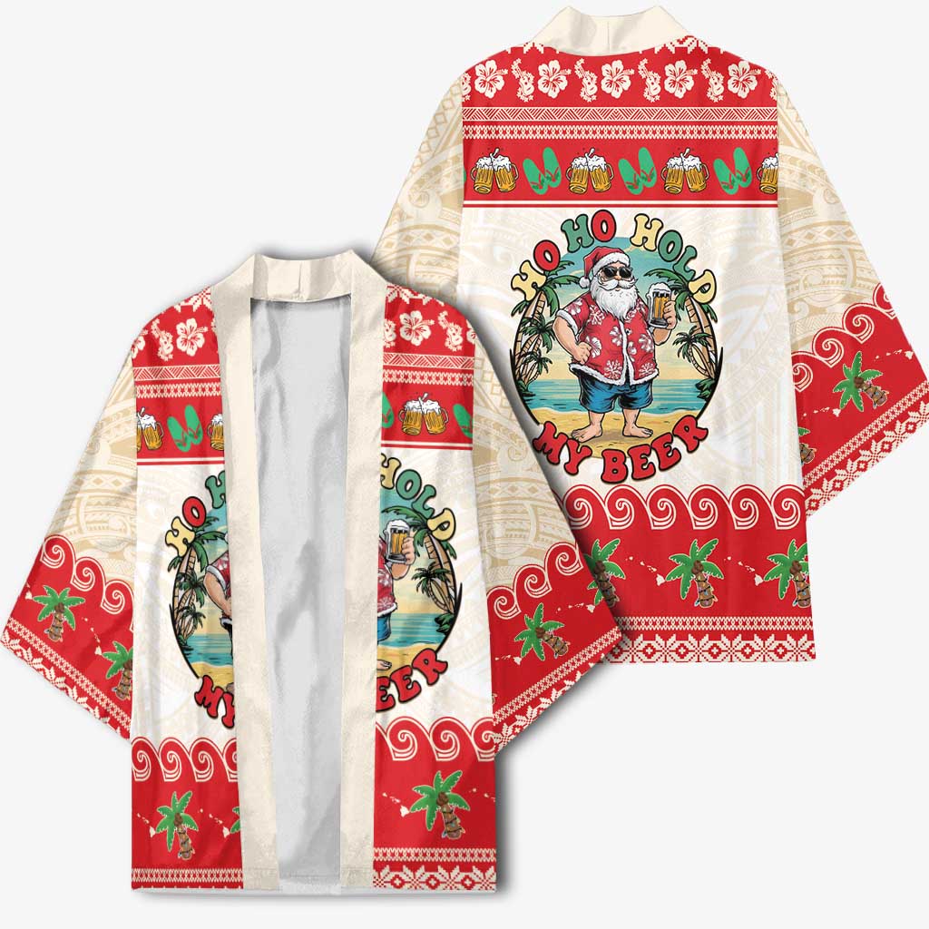 Mele Kalikimaka Hawaii Kimono Funny Beer-Loving Santa Hawaiian Tropical - Polynesian Pride