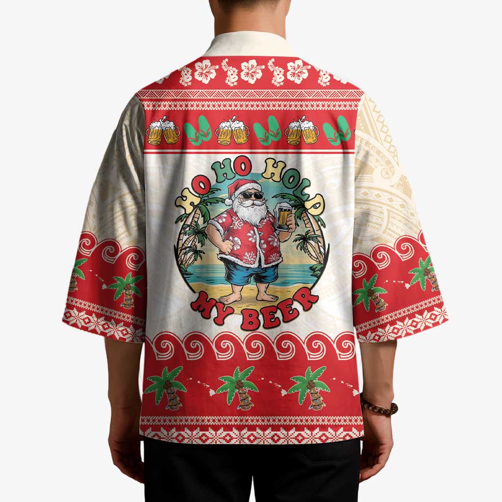 Mele Kalikimaka Hawaii Kimono Funny Beer-Loving Santa Hawaiian Tropical - Polynesian Pride
