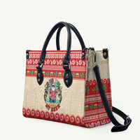 Mele Kalikimaka Hawaii Leather Bag Funny Beer-Loving Santa Hawaiian Tropical LT14 Red - Polynesian Pride