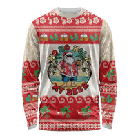 Mele Kalikimaka Hawaii Long Sleeve Shirt Funny Beer-Loving Santa Hawaiian Tropical LT14 Unisex Red - Polynesian Pride