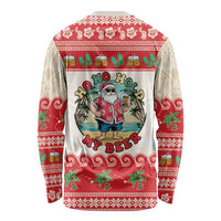 Mele Kalikimaka Hawaii Long Sleeve Shirt Funny Beer-Loving Santa Hawaiian Tropical LT14 - Polynesian Pride