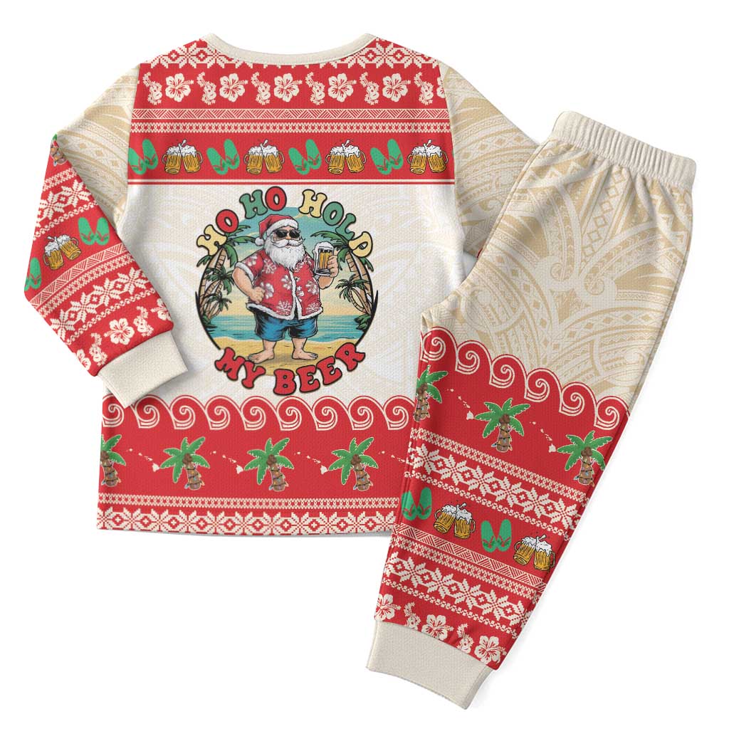 Mele Kalikimaka Hawaii Christmas Pajama Set Funny Beer-Loving Santa Hawaiian Tropical - Polynesian Pride