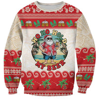 Mele Kalikimaka Hawaii Sweatshirt Funny Beer-Loving Santa Hawaiian Tropical LT14 Unisex Red - Polynesian Pride