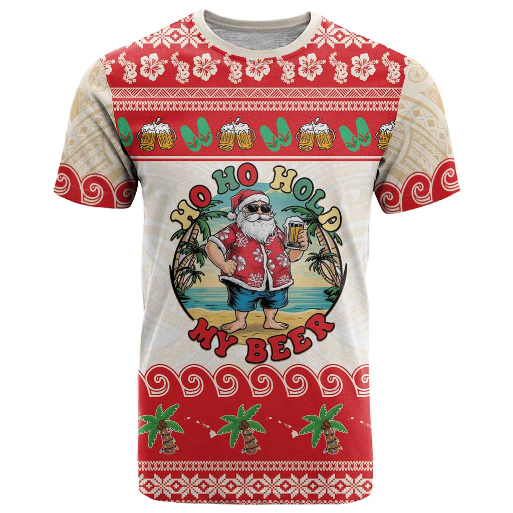 Mele Kalikimaka Hawaii T Shirt Funny Beer-Loving Santa Hawaiian Tropical - Polynesian Pride