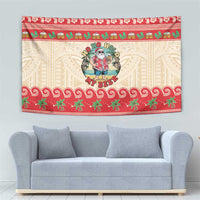 Mele Kalikimaka Hawaii Tapestry Funny Beer-Loving Santa Hawaiian Tropical - Polynesian Pride