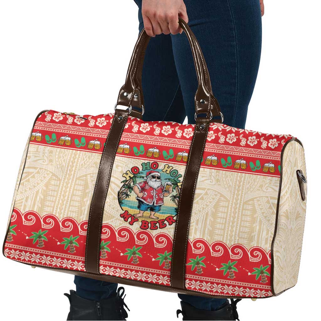 Mele Kalikimaka Hawaii Travel Bag Funny Beer-Loving Santa Hawaiian Tropical - Polynesian Pride