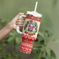 Mele Kalikimaka Hawaii Tumbler With Handle Funny Beer-Loving Santa Hawaiian Tropical - Polynesian Pride
