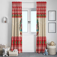 Mele Kalikimaka Hawaii Window Curtain Funny Beer-Loving Santa Hawaiian Tropical - Polynesian Pride