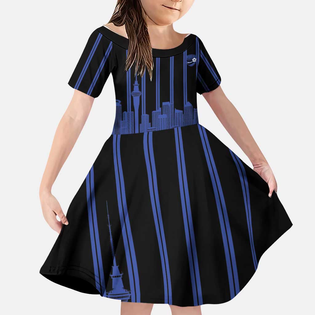 New Zealand Auckland Football Custom Family Matching Long Sleeve Bodycon Dress and Hawaiian Shirt Go City of Sails Est 2025