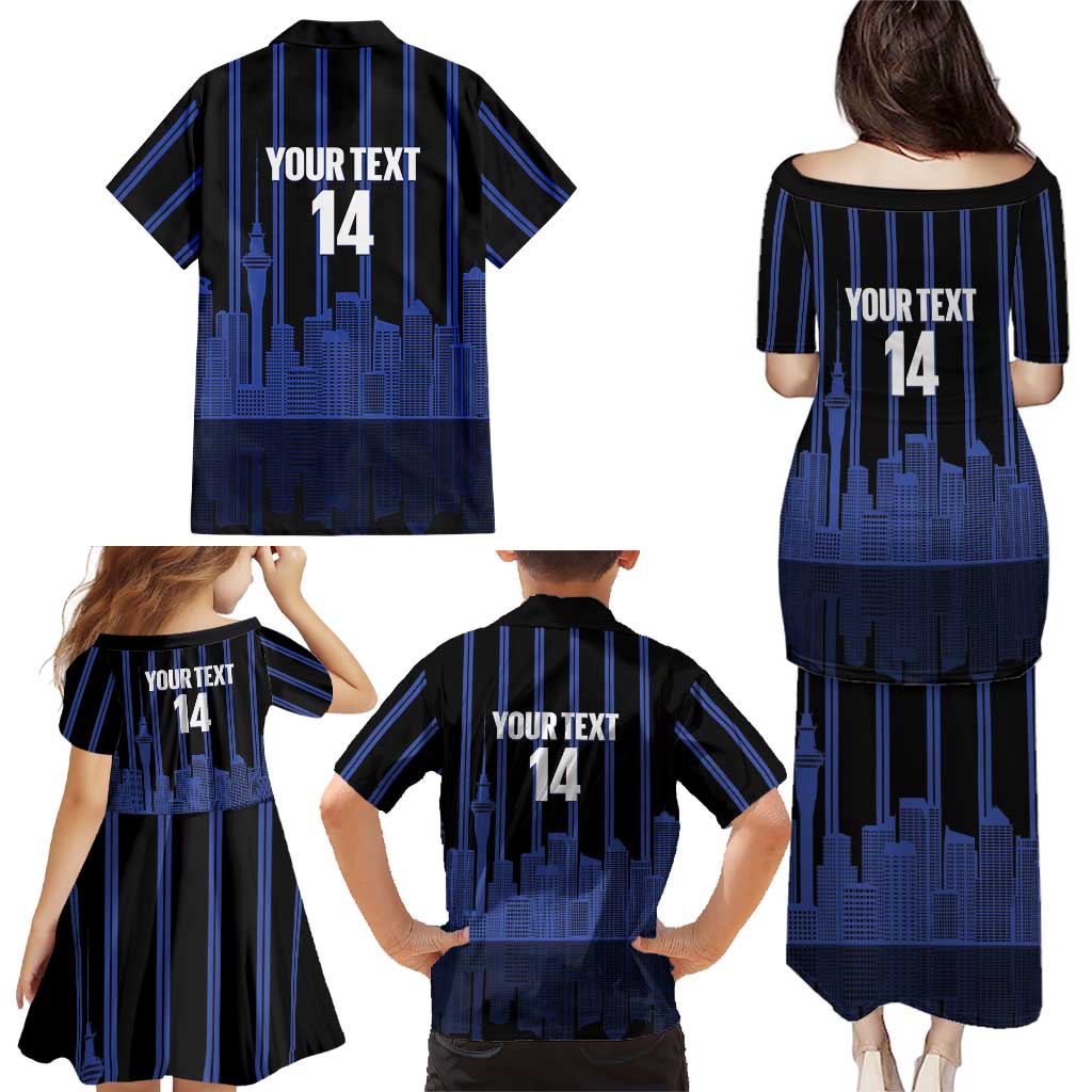 New Zealand Auckland Football Custom Family Matching Puletasi and Hawaiian Shirt Go City of Sails Est 2025