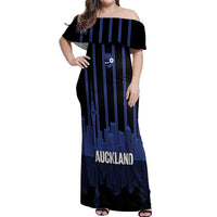 New Zealand Auckland Football Custom Off Shoulder Maxi Dress Go City of Sails Est 2025