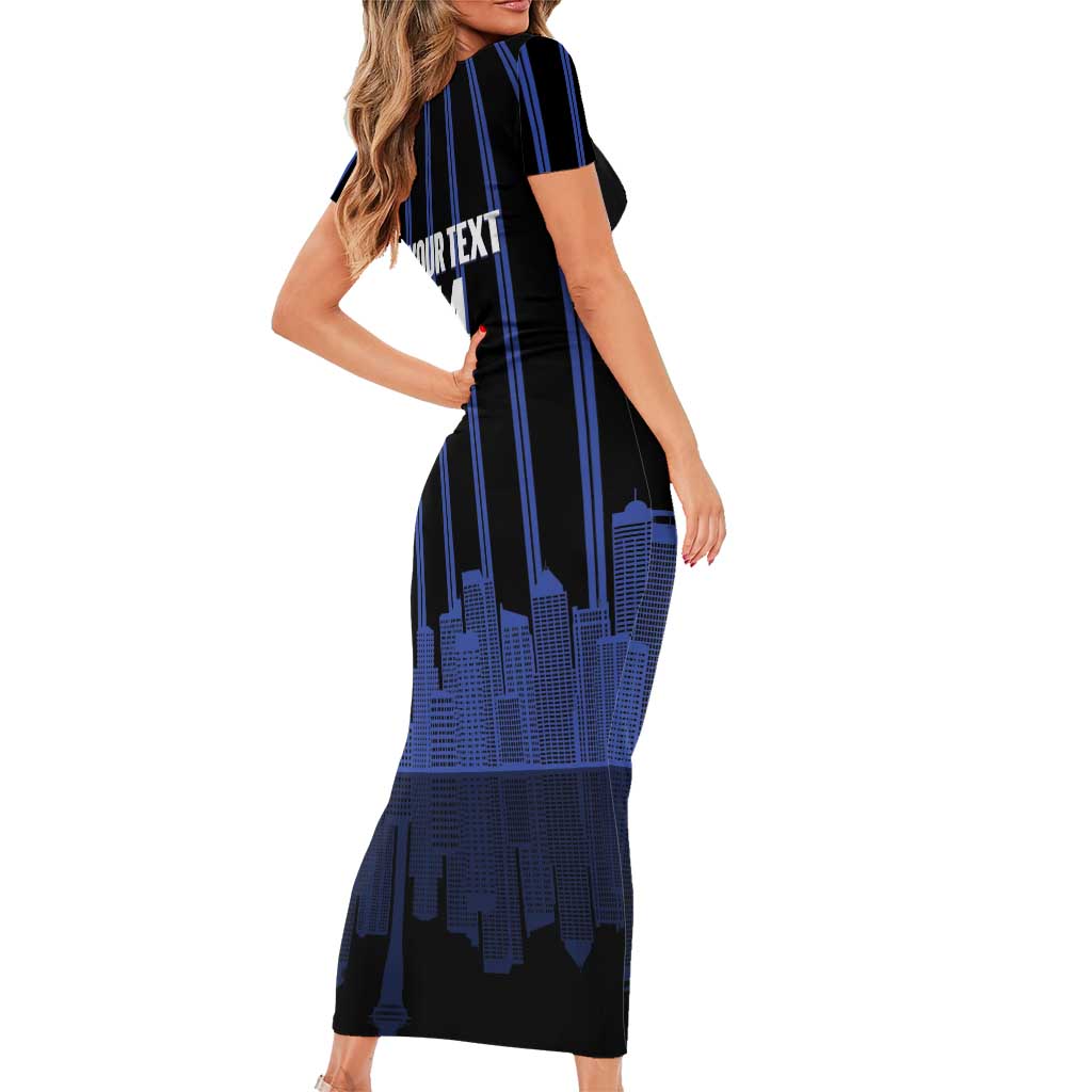 New Zealand Auckland Football Custom Short Sleeve Bodycon Dress Go City of Sails Est 2025