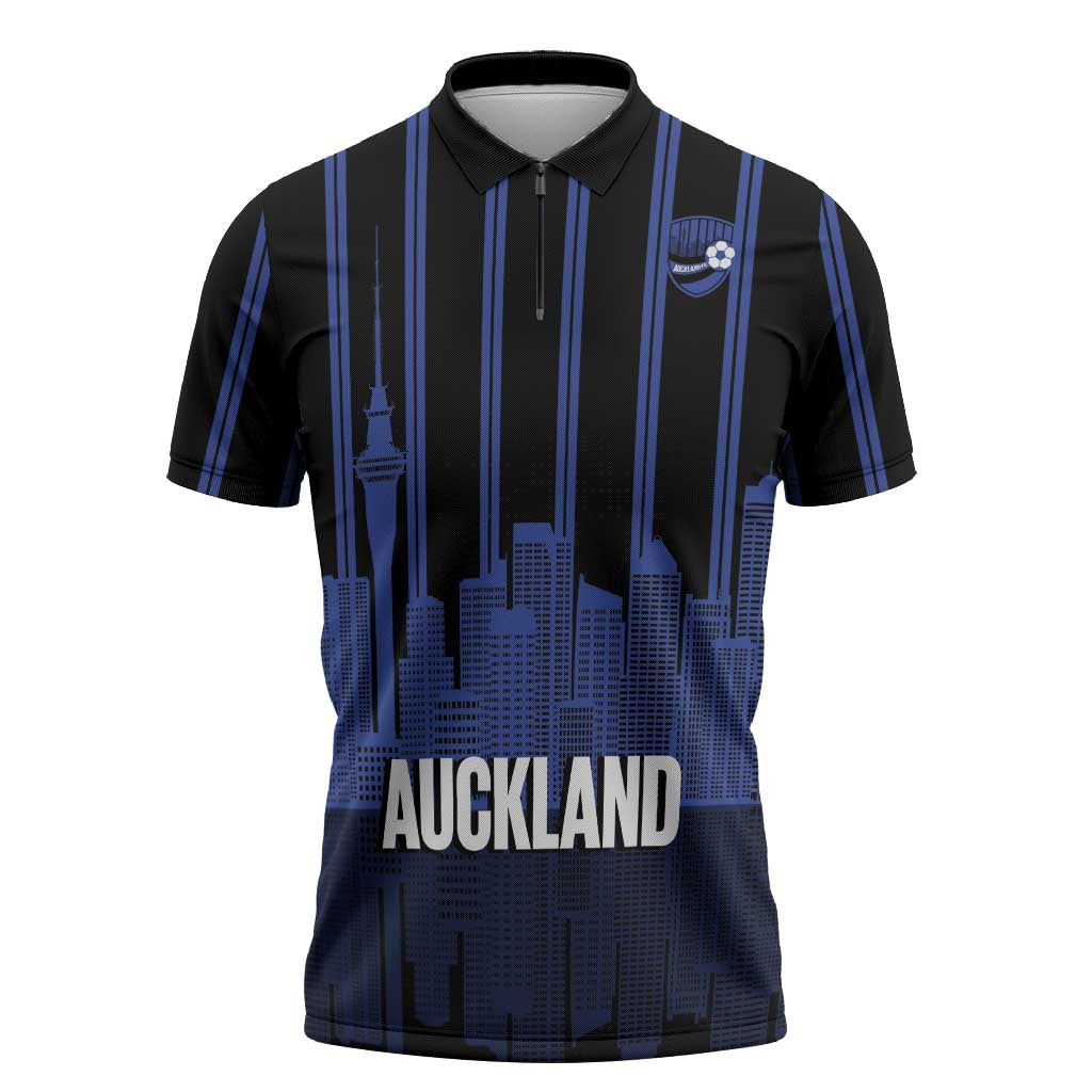 New Zealand Auckland Football Custom Zipper Polo Shirt Go City of Sails Est 2025