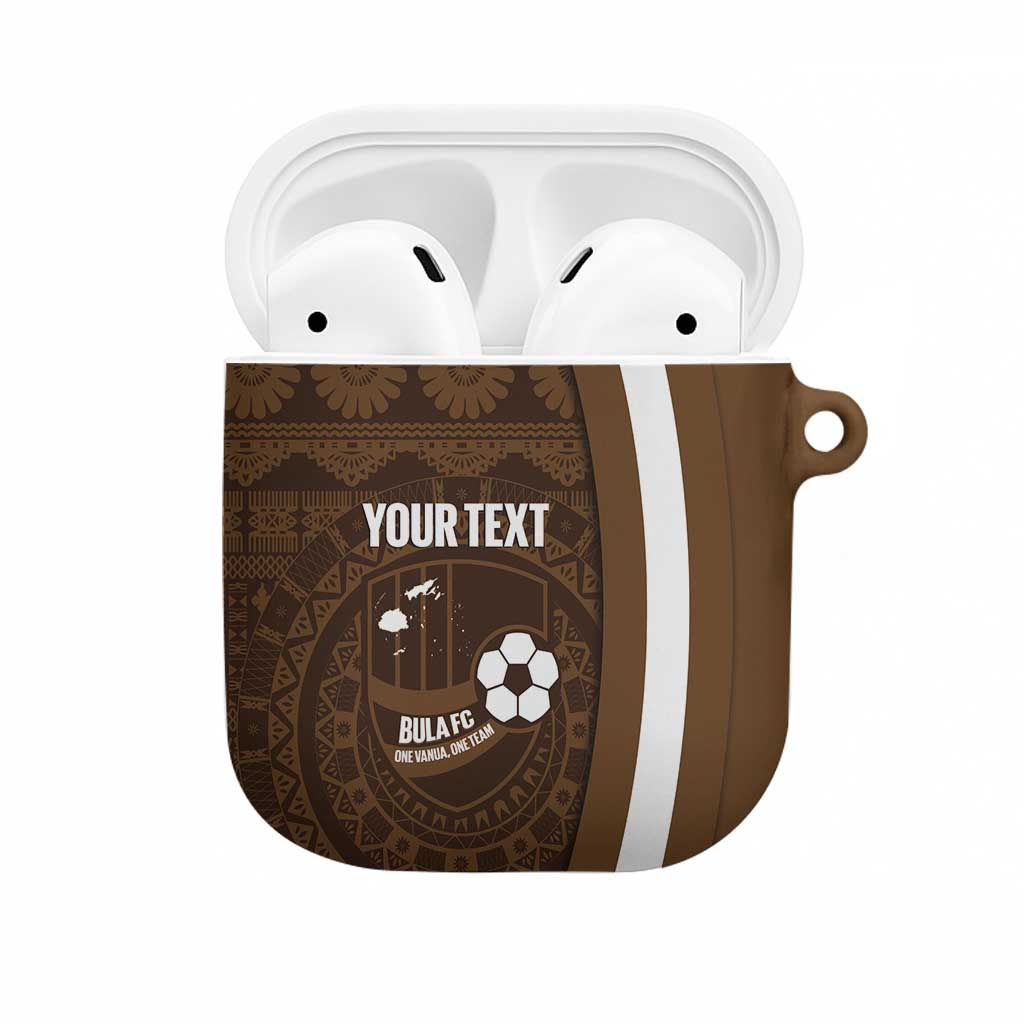 Bula Fiji Football Custom AirPods Case One Vanua One Team Tapa Pattern LT14 Brown - Polynesian Pride